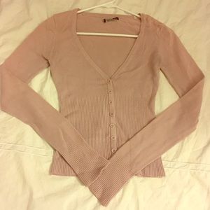 Mauve v-neck cardigan